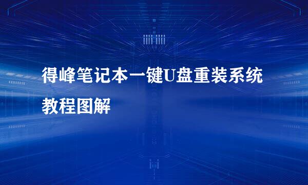 得峰笔记本一键U盘重装系统教程图解