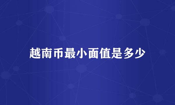 越南币最小面值是多少