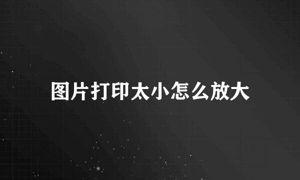 图片打印太小怎么放大