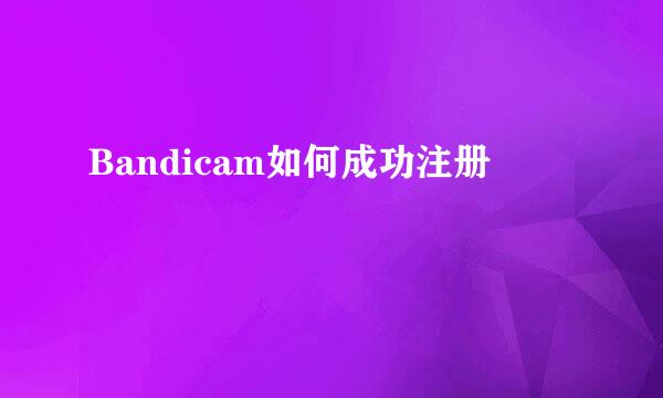 Bandicam如何成功注册