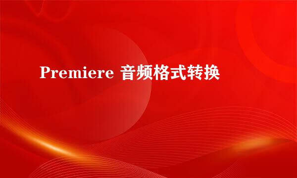Premiere 音频格式转换