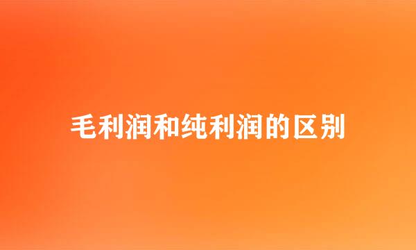 毛利润和纯利润的区别