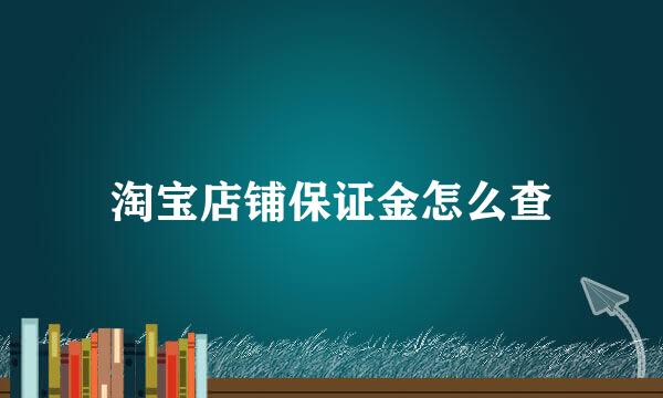 淘宝店铺保证金怎么查