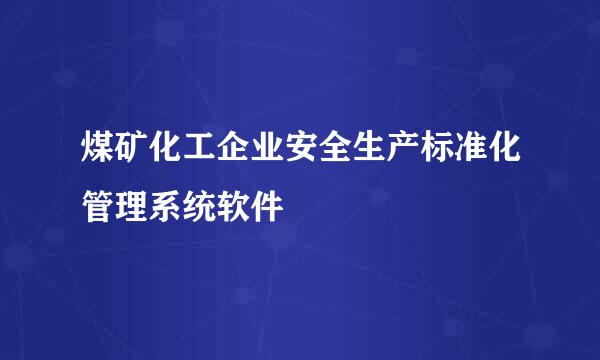 煤矿化工企业安全生产标准化管理系统软件