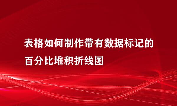 表格如何制作带有数据标记的百分比堆积折线图