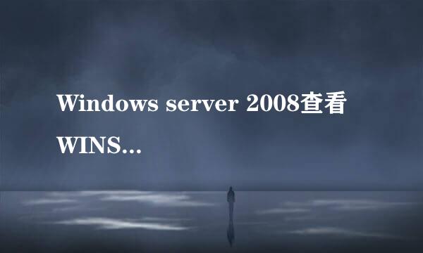 Windows server 2008查看WINS服务器数据库记录