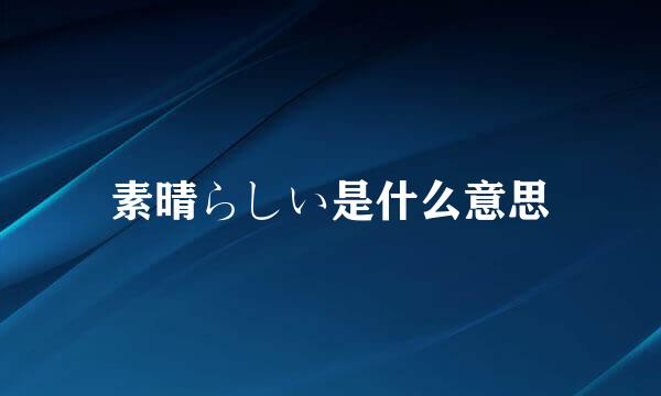 素晴らしい是什么意思