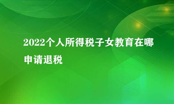 2022个人所得税子女教育在哪申请退税