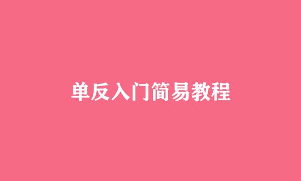单反入门简易教程