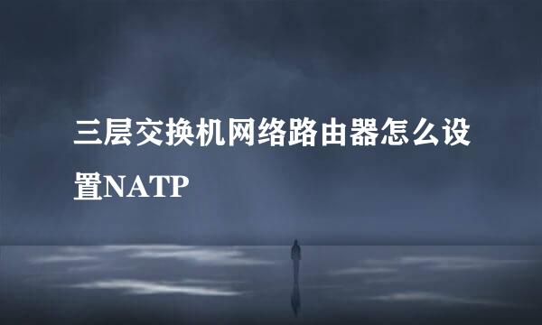 三层交换机网络路由器怎么设置NATP