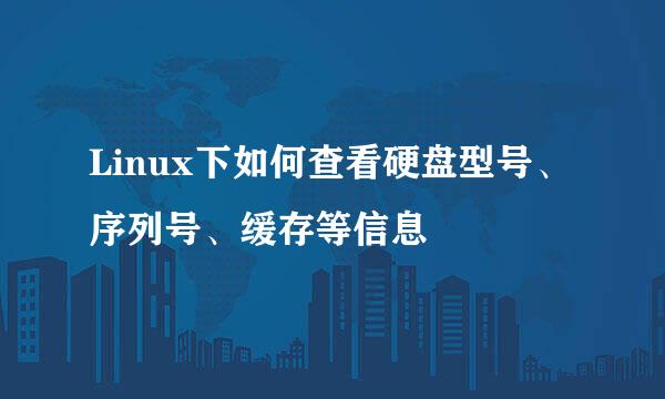 Linux下如何查看硬盘型号、序列号、缓存等信息