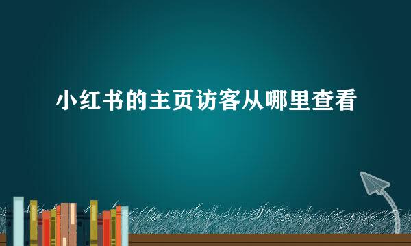 小红书的主页访客从哪里查看