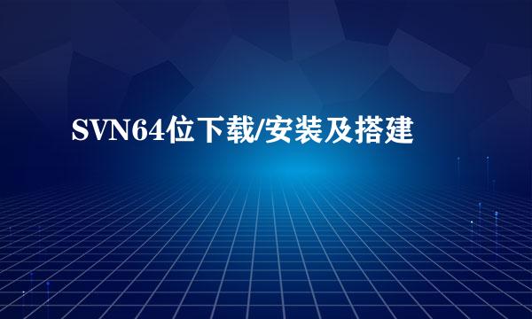SVN64位下载/安装及搭建