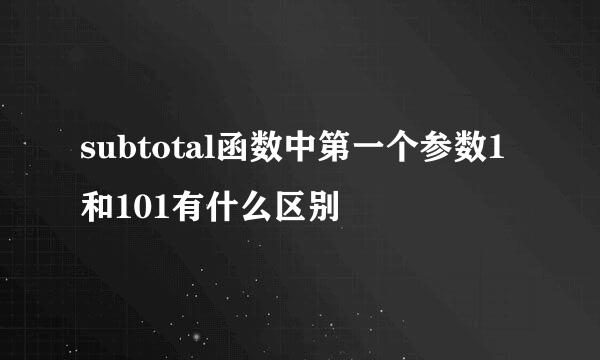 subtotal函数中第一个参数1和101有什么区别