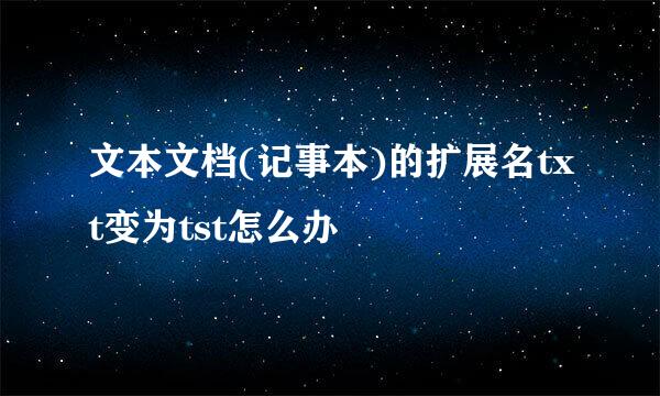 文本文档(记事本)的扩展名txt变为tst怎么办