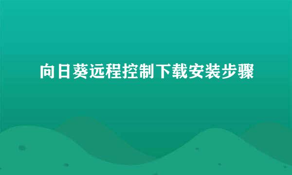 向日葵远程控制下载安装步骤