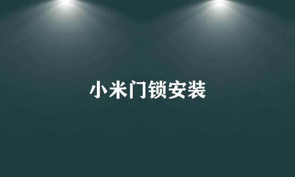 小米门锁安装