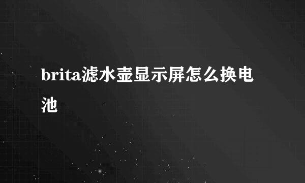brita滤水壶显示屏怎么换电池