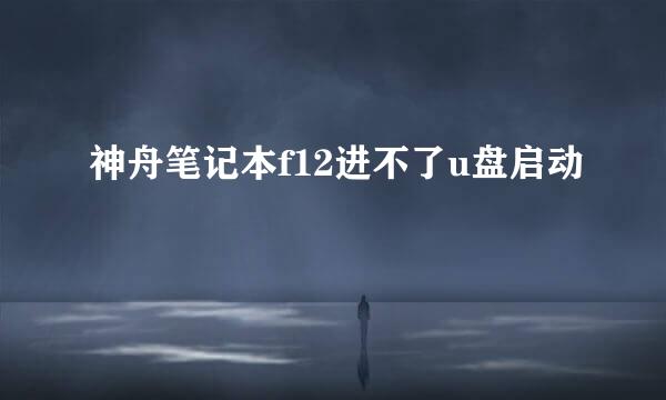 神舟笔记本f12进不了u盘启动