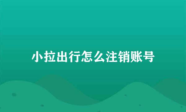 小拉出行怎么注销账号