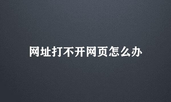 网址打不开网页怎么办