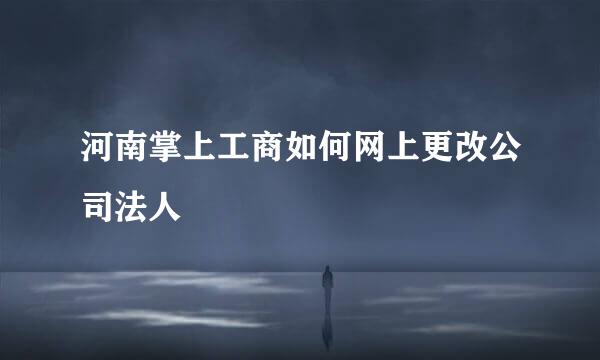 河南掌上工商如何网上更改公司法人