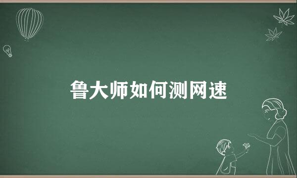 鲁大师如何测网速