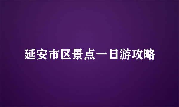 延安市区景点一日游攻略