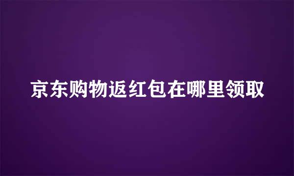 京东购物返红包在哪里领取