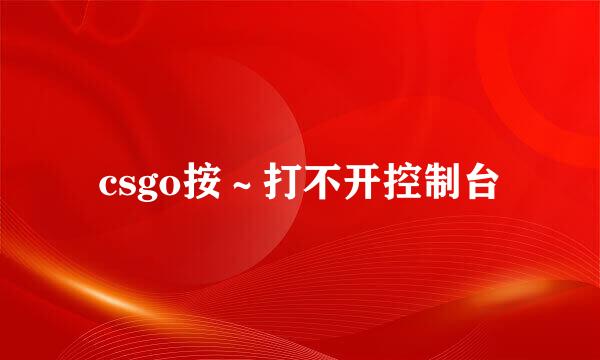 csgo按～打不开控制台