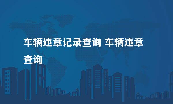 车辆违章记录查询 车辆违章查询