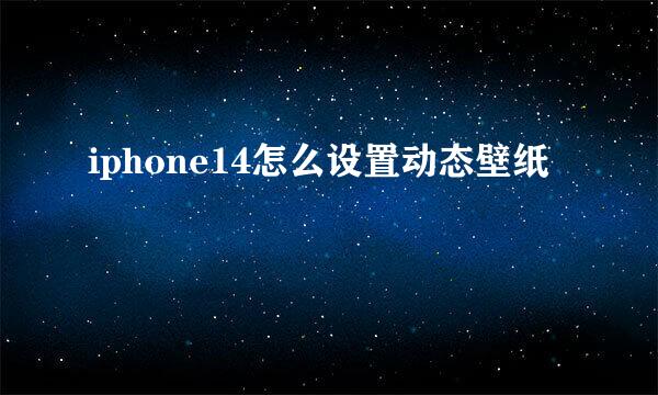 iphone14怎么设置动态壁纸