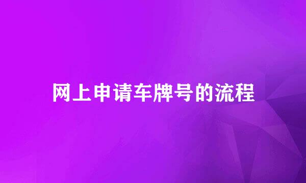 网上申请车牌号的流程