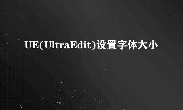 UE(UltraEdit)设置字体大小