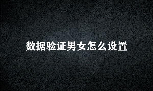 数据验证男女怎么设置