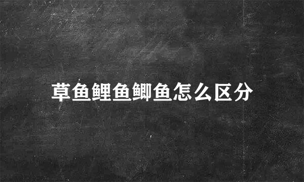 草鱼鲤鱼鲫鱼怎么区分