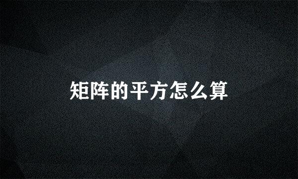 矩阵的平方怎么算