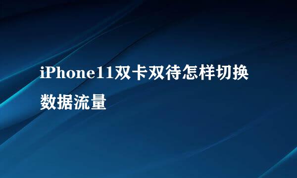 iPhone11双卡双待怎样切换数据流量