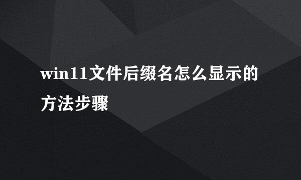 win11文件后缀名怎么显示的方法步骤