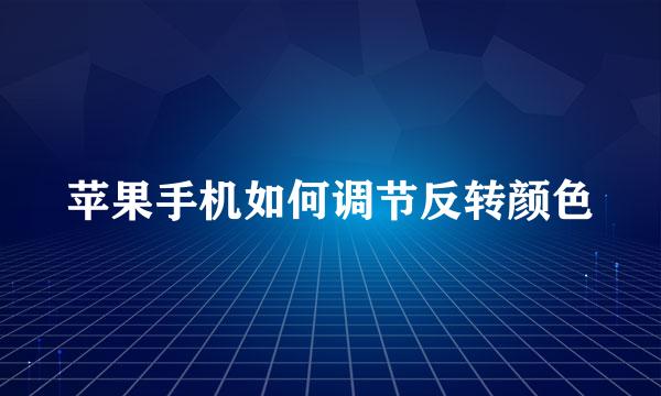 苹果手机如何调节反转颜色