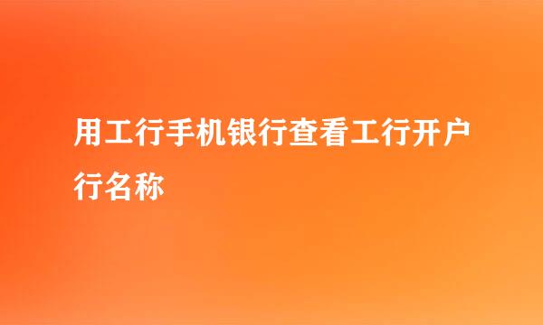 用工行手机银行查看工行开户行名称