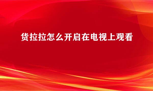 货拉拉怎么开启在电视上观看