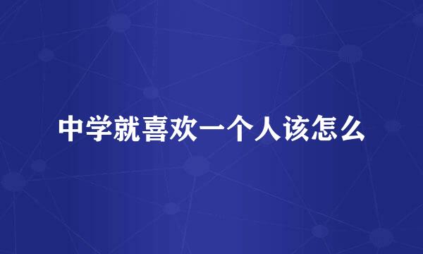 中学就喜欢一个人该怎么