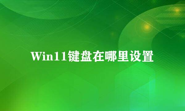 Win11键盘在哪里设置