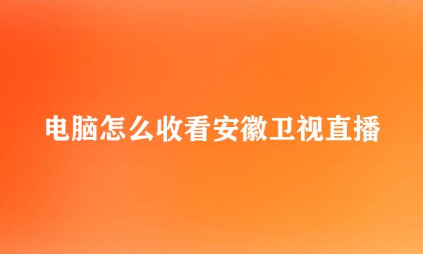电脑怎么收看安徽卫视直播