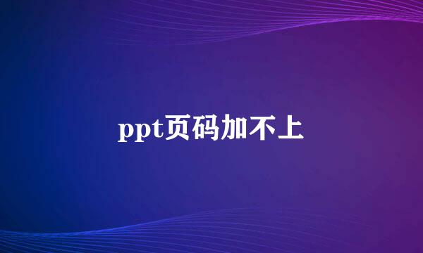 ppt页码加不上