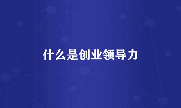 什么是创业领导力