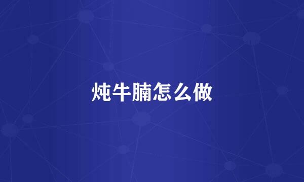 炖牛腩怎么做