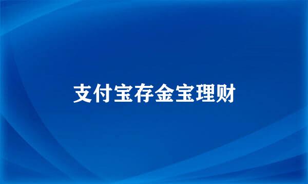 支付宝存金宝理财