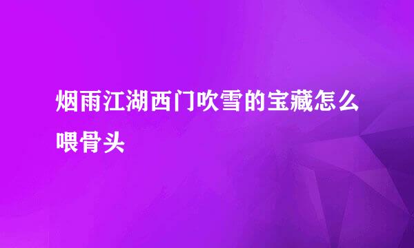 烟雨江湖西门吹雪的宝藏怎么喂骨头